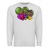 Dove Grey mardi gras hearts cg (1) Premium Sweatshirt - CowGirlArtShop