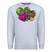 Heather Grey mardi gras hearts cg (1) Premium Sweatshirt - CowGirlArtShop