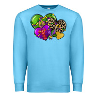 Ocean Blue mardi gras hearts cg (1) Premium Sweatshirt - CowGirlArtShop
