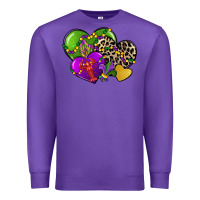 Purple mardi gras hearts cg (1) Premium Sweatshirt - CowGirlArtShop