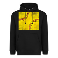 Black distressed softball pattern Heavyweight Hoodie - TumblerDesignByShophia