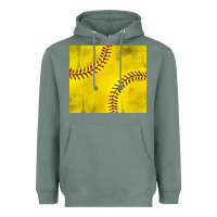 Sage distressed softball pattern Heavyweight Hoodie - TumblerDesignByShophia