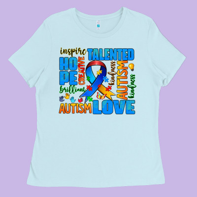 Autism  Words Ladies Tee Designed By Adodesignshop