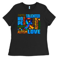 Black autism  words Ladies Tee - AdoDesignShop