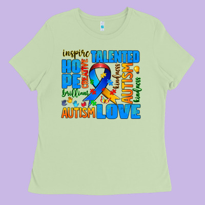 Autism  Words Ladies Tee Designed By Adodesignshop