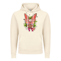 Vintage Artic bunny with floral Vintage Hoodie - MaliasSmallBusiness