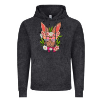 Vintage Black bunny with floral Vintage Hoodie - MaliasSmallBusiness
