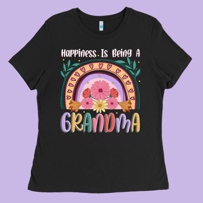 Happiness Is Being A Grandma Ladies Tee Designed By Jahusdesignshop
