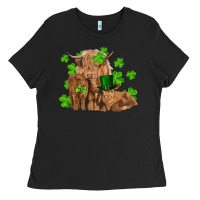 Black st patrick's day cow family Ladies Tee - RanaPortraitStore