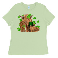 Matcha st patrick's day cow family Ladies Tee - RanaPortraitStore