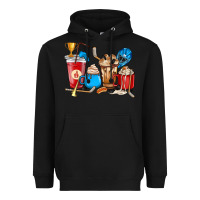 Black Hockey coffee cups Heavyweight Hoodie - HowdyJamesFarm