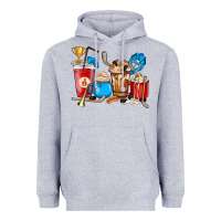 Heather Grey Hockey coffee cups Heavyweight Hoodie - HowdyJamesFarm