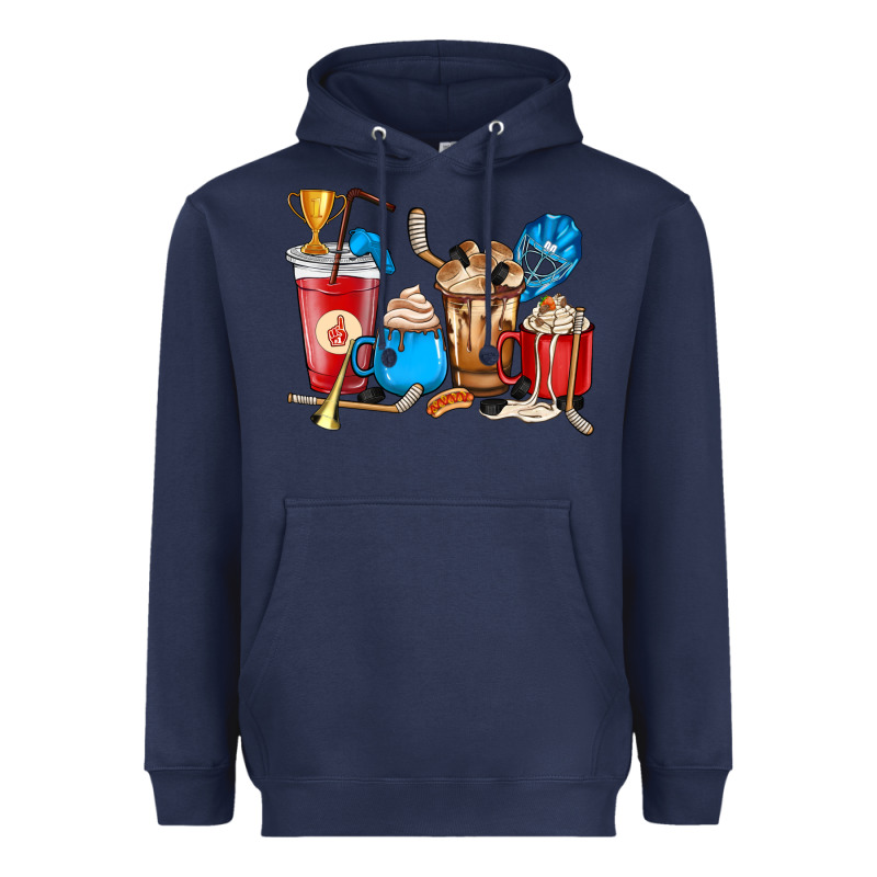 Hockey Coffee Cups Heavyweight Hoodie by HowdyJamesFarm | Teevron