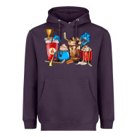 Plum Hockey coffee cups Heavyweight Hoodie - HowdyJamesFarm