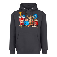 Smoke Hockey coffee cups Heavyweight Hoodie - HowdyJamesFarm
