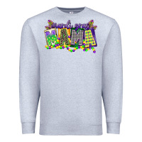 Heather Grey mardi gras mama Premium Sweatshirt - CowGirlArtShop