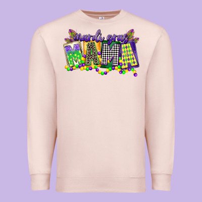 Mardi Gras Mama Premium Sweatshirt Designed By Cowgirlartshop