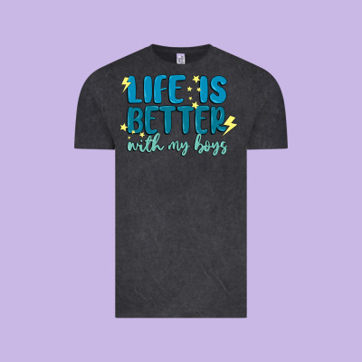 Life Is Better With My Boys Vintage Tee Designed By Maliassmallbusiness