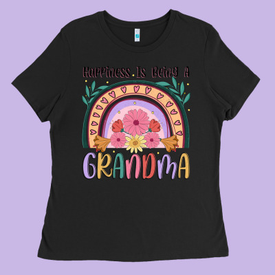 Happiness Is Being A Grandma Ladies Tee Designed By Jahusdesignshop