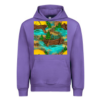 Tulip Lake Boat Rudder And Sunflowers Seamless Pattern Urban Hoodie - BundleAndBundleShop