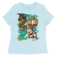 Baby Blue 2024 graduate leopard Ladies Tee - AdoDesignShop