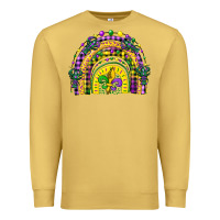 Antique Gold mardi gras rainbow and fleur de lis Premium Sweatshirt - CowGirlArtShop