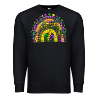 Black mardi gras rainbow and fleur de lis Premium Sweatshirt - CowGirlArtShop