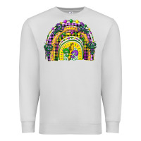 Dove Grey mardi gras rainbow and fleur de lis Premium Sweatshirt - CowGirlArtShop