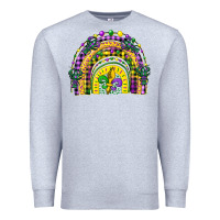 Heather Grey mardi gras rainbow and fleur de lis Premium Sweatshirt - CowGirlArtShop