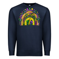 Navy mardi gras rainbow and fleur de lis Premium Sweatshirt - CowGirlArtShop