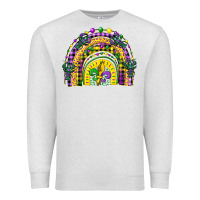 Oatmeal Heather mardi gras rainbow and fleur de lis Premium Sweatshirt - CowGirlArtShop