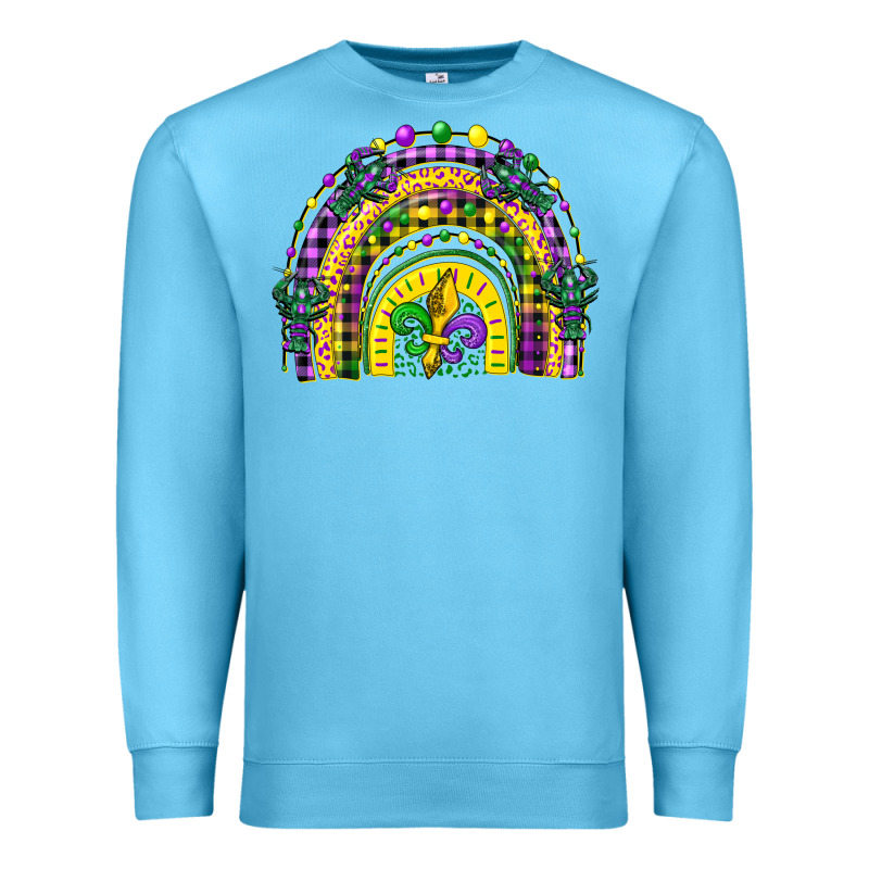 Mardi Gras Rainbow And Fleur De Lis Premium Sweatshirt by CowGirlArtShop | Teevron