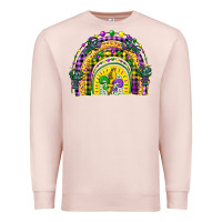 Pale Pink mardi gras rainbow and fleur de lis Premium Sweatshirt - CowGirlArtShop