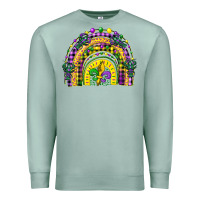 Seafoam mardi gras rainbow and fleur de lis Premium Sweatshirt - CowGirlArtShop