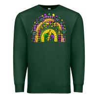 Sports Green mardi gras rainbow and fleur de lis Premium Sweatshirt - CowGirlArtShop