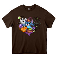 Chocolate Brown stitch heart halloween Heavy Core Tee - AdoDesignShop