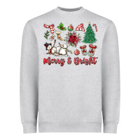 Heather Grey merry bright Heavyweight Sweatshirt - MaliasSmallBusiness