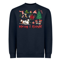 Navy merry bright Heavyweight Sweatshirt - MaliasSmallBusiness