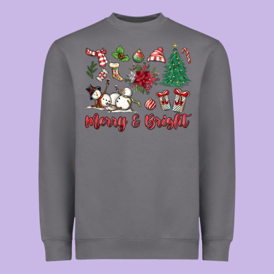 Merry Bright Heavyweight Sweatshirt Designed By Maliassmallbusiness