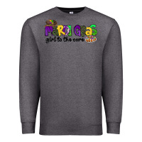 Charcoal Heather mardi gras girl to the core Premium Sweatshirt - CowGirlArtShop