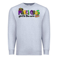 Heather Grey mardi gras girl to the core Premium Sweatshirt - CowGirlArtShop
