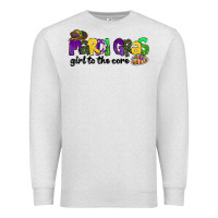 Oatmeal Heather mardi gras girl to the core Premium Sweatshirt - CowGirlArtShop