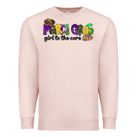 Pale Pink mardi gras girl to the core Premium Sweatshirt - CowGirlArtShop