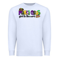 White mardi gras girl to the core Premium Sweatshirt - CowGirlArtShop