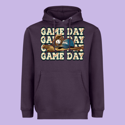 Game Day Baseball Heavyweight Hoodie Designed By Howdyjamesfarm
