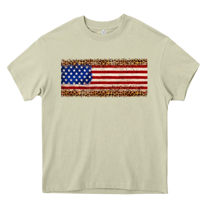 Usa Flag Leopard Heavy Core Tee by JahusDesignShop | Teevron
