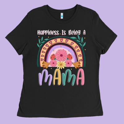Happiness Is Being A Mama Ladies Tee Designed By Jahusdesignshop