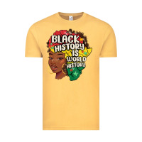 Vintage Mustard black history is world history Vintage Tee - MaliasSmallBusiness