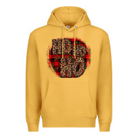 Mustard ho ho ho wood slice ornament Premium Hoodie - JahusDesignShop