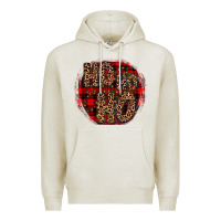 Oatmeal Heather ho ho ho wood slice ornament Premium Hoodie - JahusDesignShop
